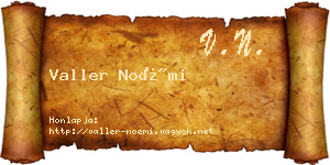 Valler Noémi névjegykártya